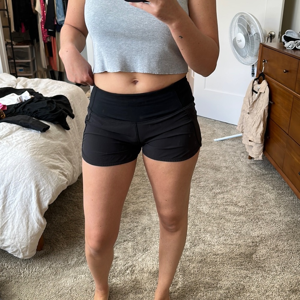 Lululemon Black Speed Up Low-Rise Lined Shorts